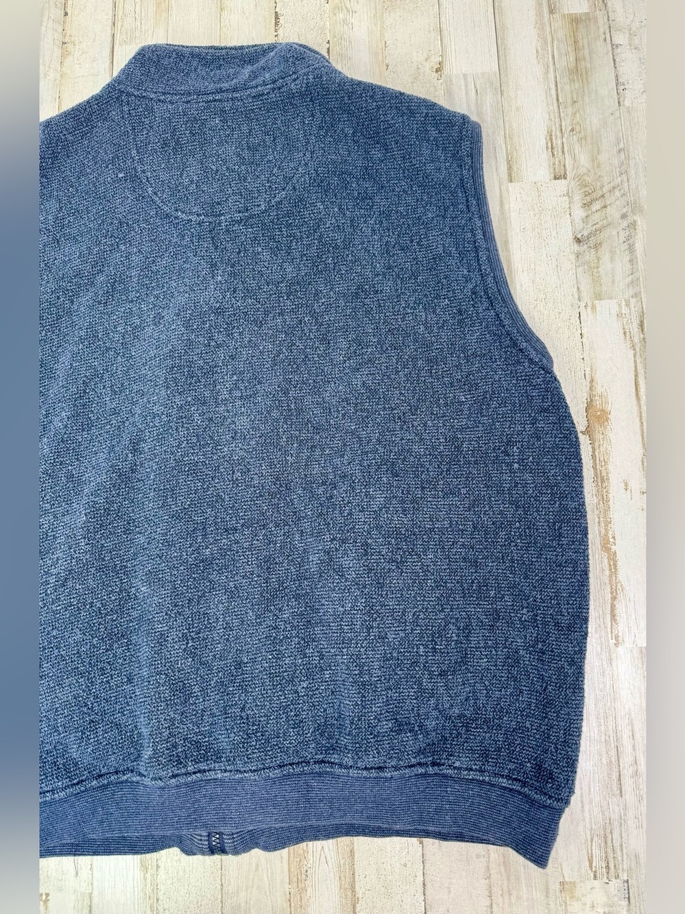 VTG Big Dogs Sweater Mens XL Blue Full Zip Mock Neck Pockets Vest Sleeveless - Picture 8 of 9